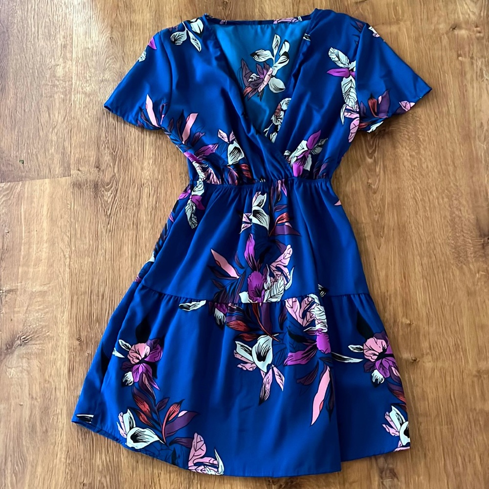 Blue floral dress